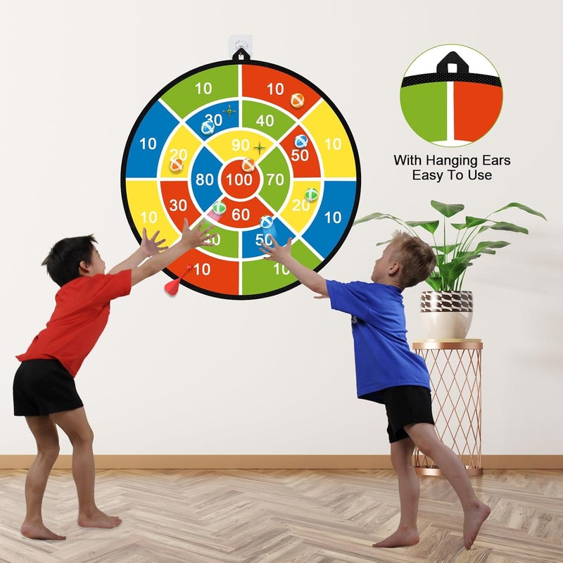 Mareisa Dart Board for Kids, Darts Set Double-Sided Dart Board with Sticky Balls and Darts, Indoor Outdoor Sport Fun Party Play Parent-Child Activity Game Toys, Gifts for Boys and Girls Aged 3 to 12 Years - Image 2